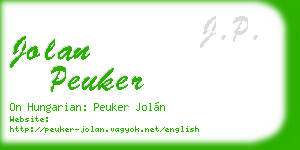 jolan peuker business card